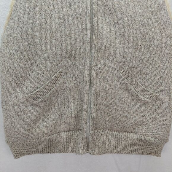 VTG Winona Knit Sweater Vest Men XL Beige Wool Full Zip Thick Heavyweight Sherpa - Picture 4 of 11